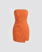 Golden Hour Button Mini Dress