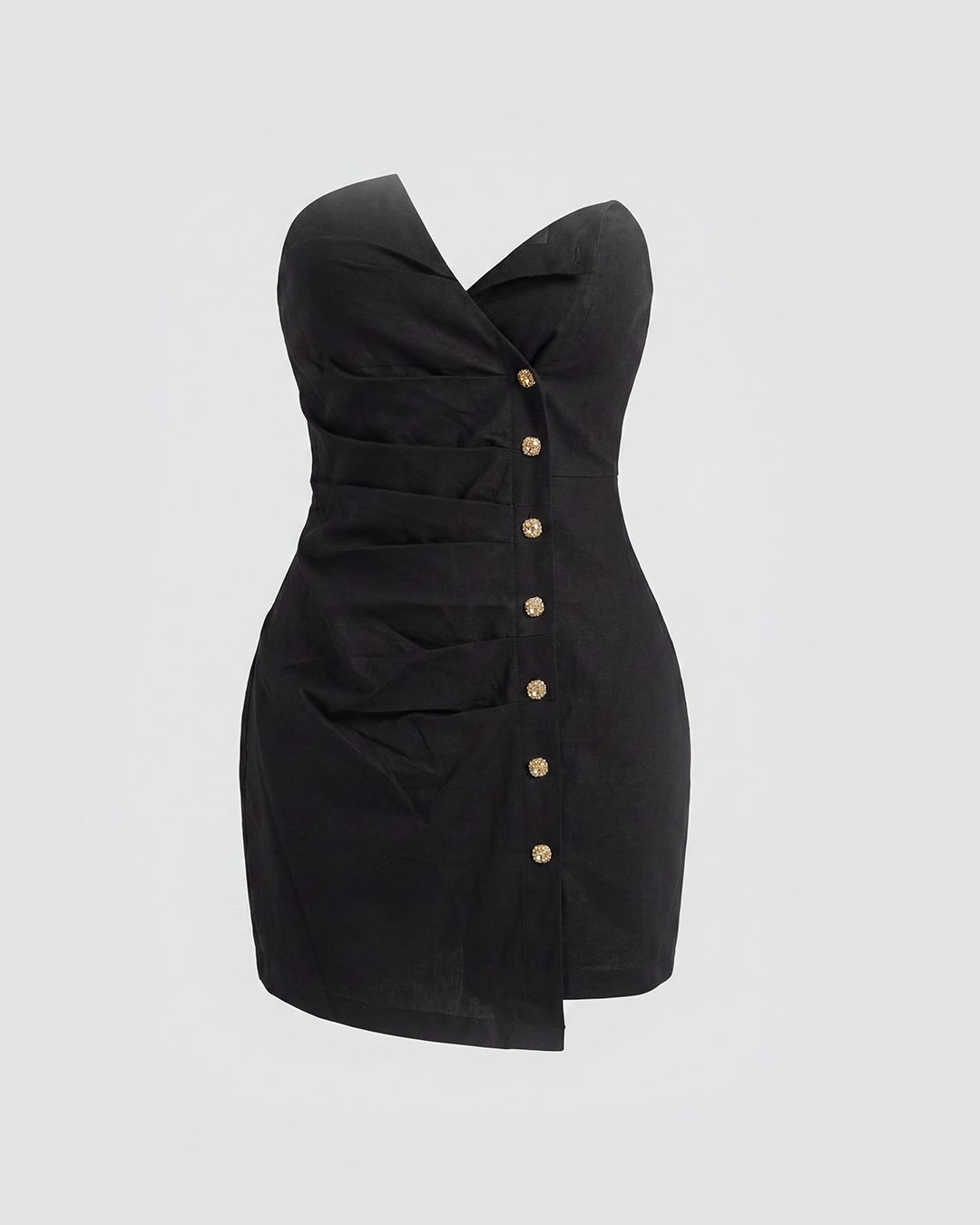 Noir Luxe Button Dress Main image