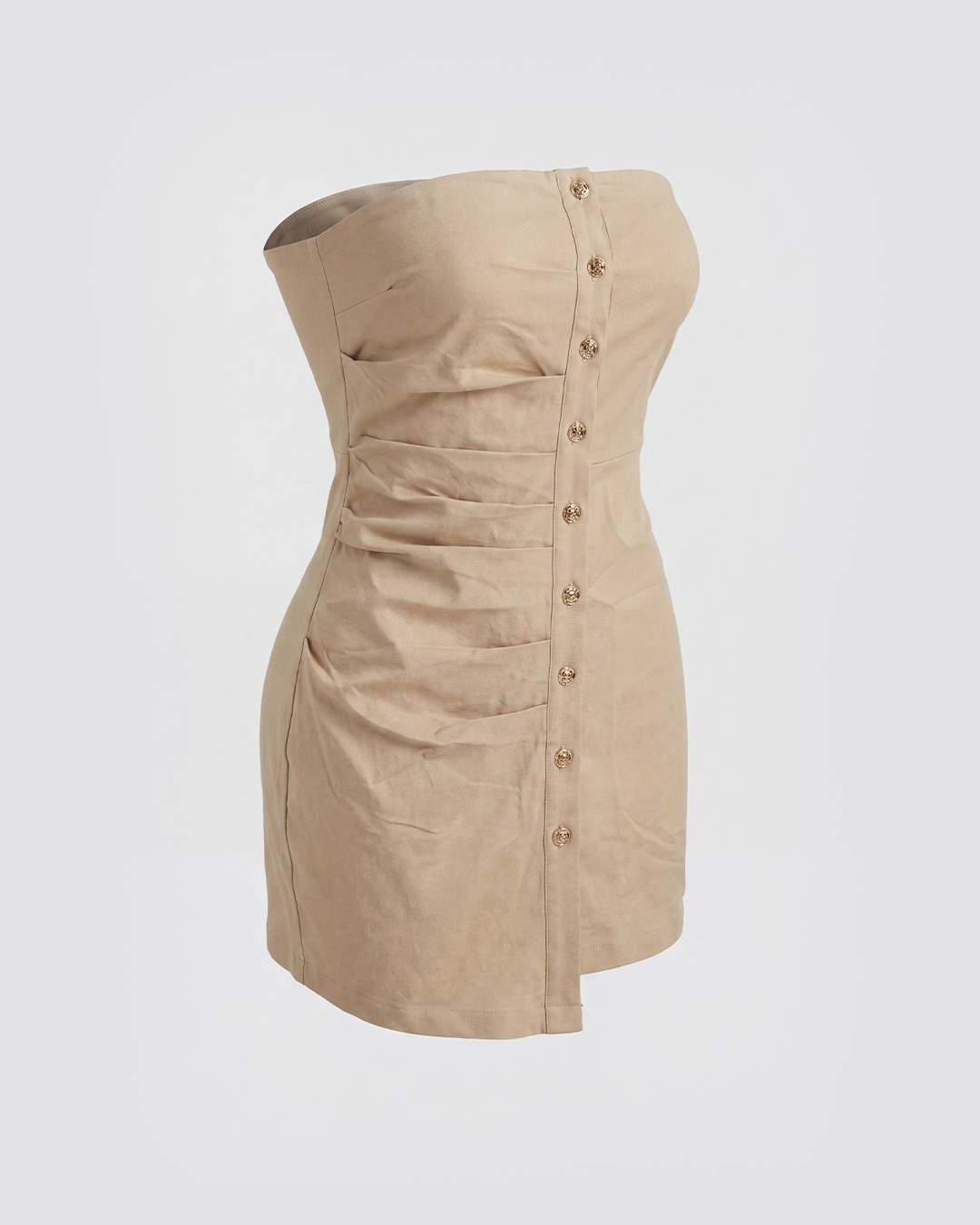 Nude Luxe Button Mini Dress